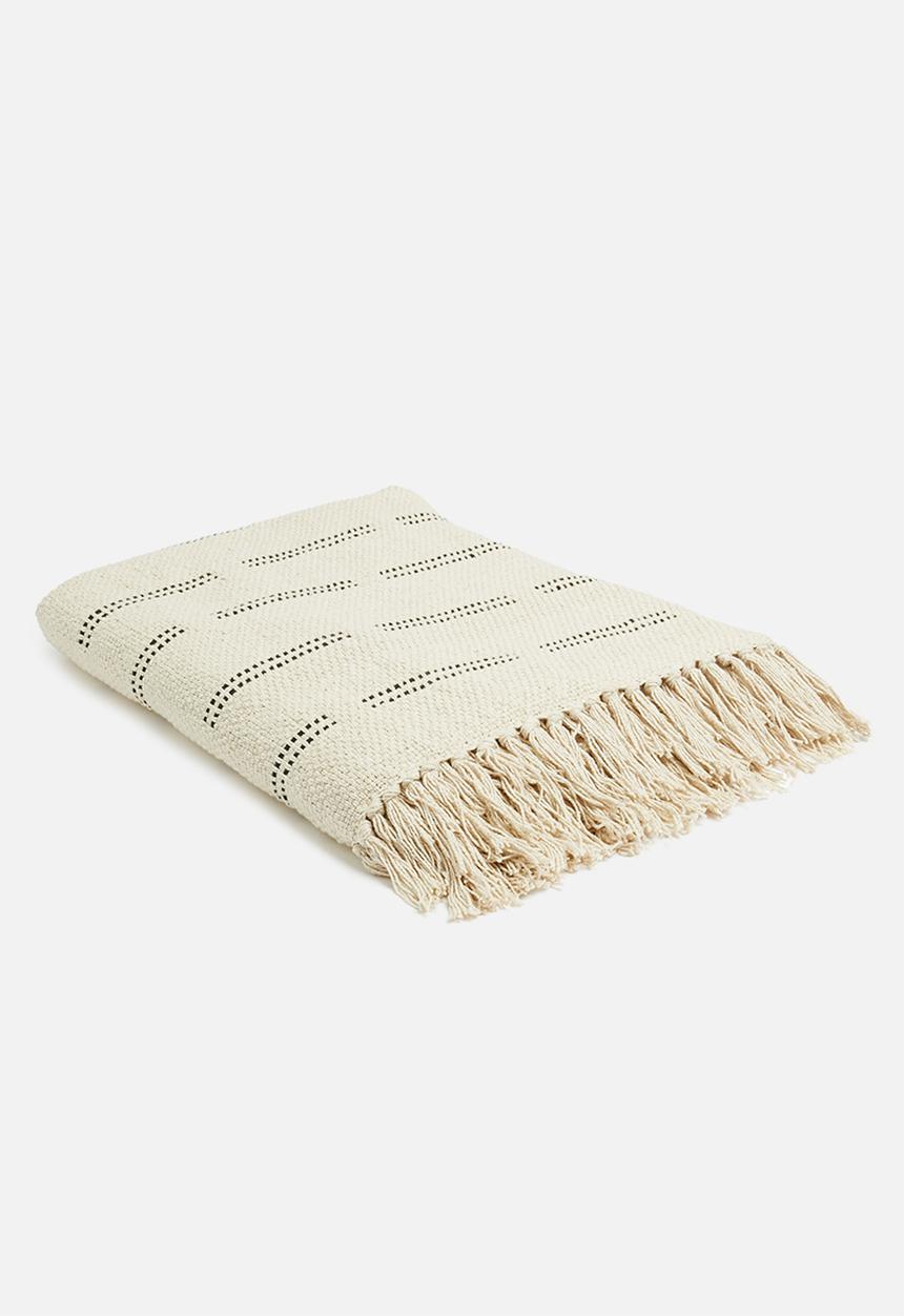 Sixth Floor - Joey pom pom throw - white