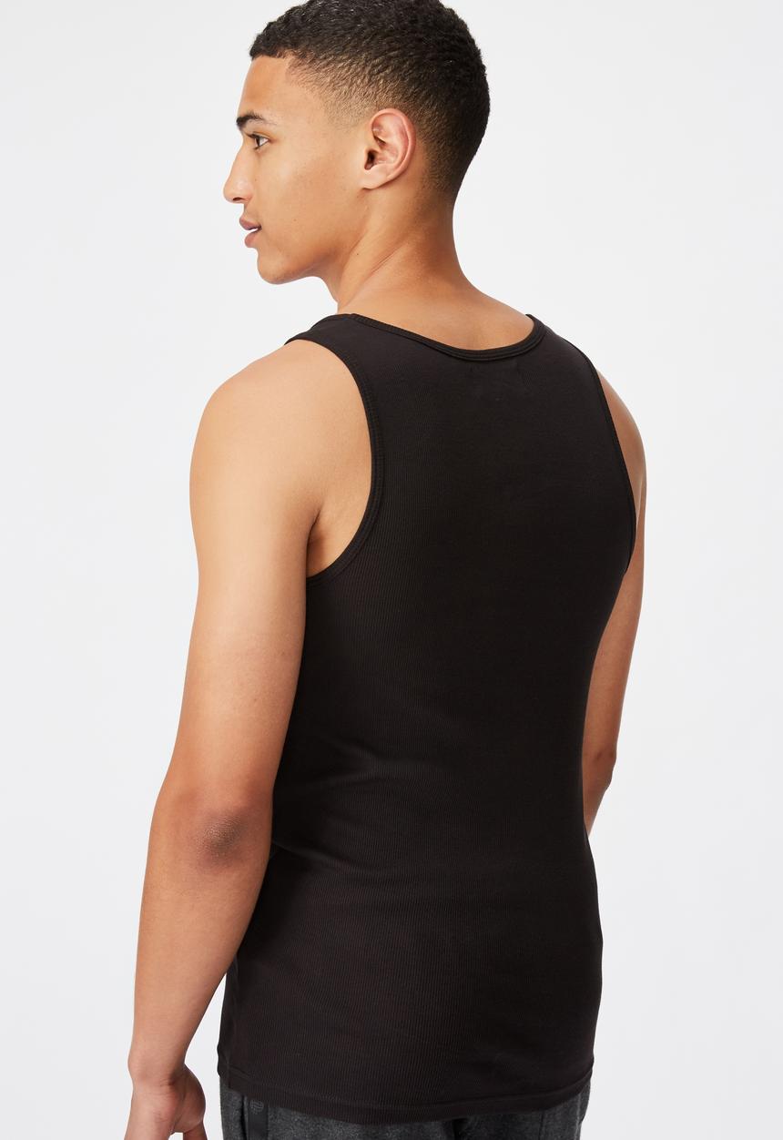 Cotton On - Rib tank - black