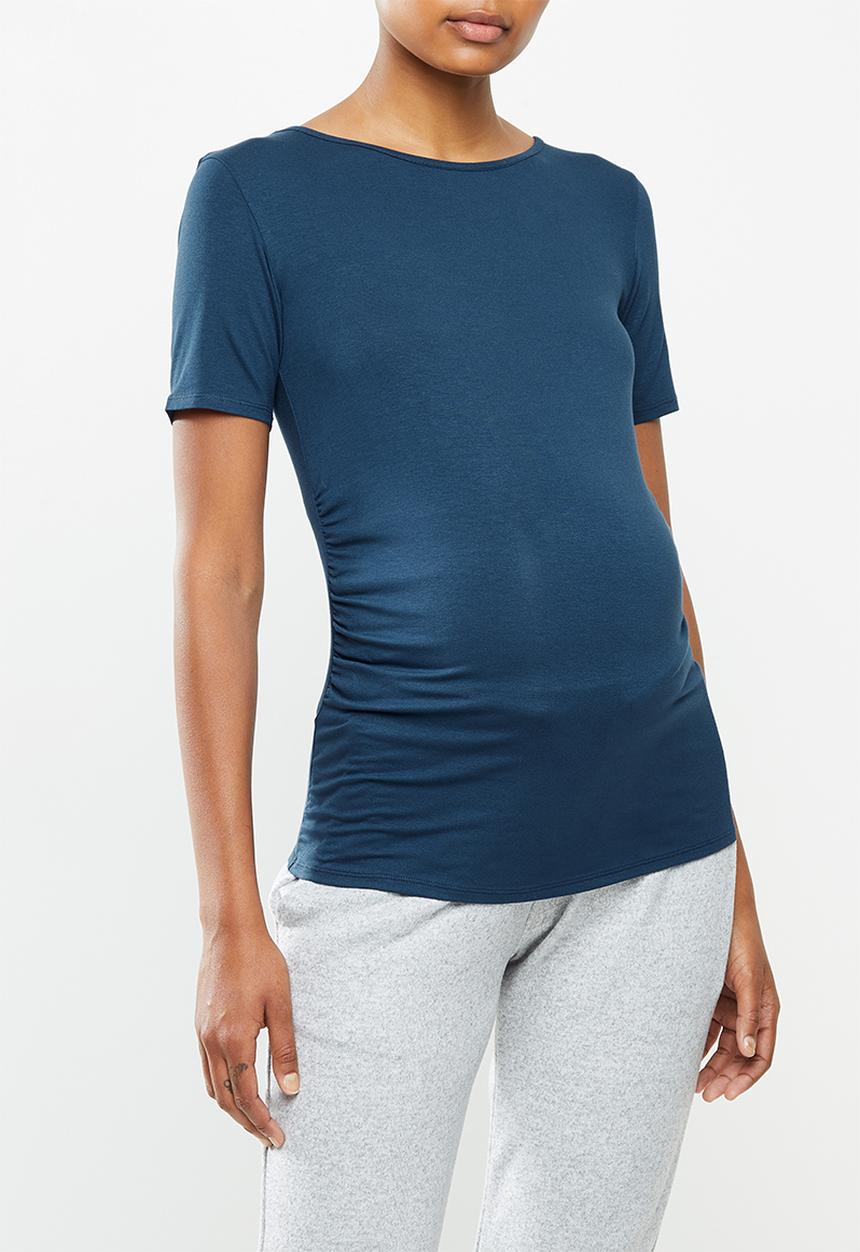Cherry Melon - Jewel neck top - indigo
