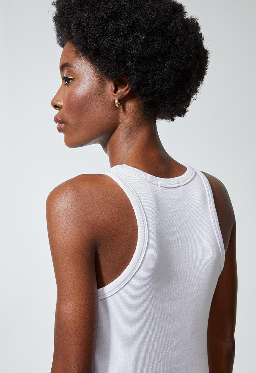 Superbalist - Single lycra rib vest - white