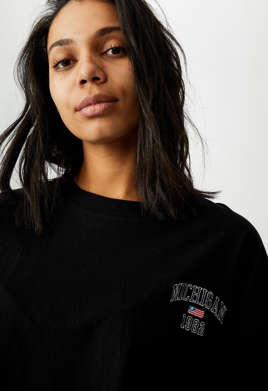 Cotton On - Chopped boyfriend tee - black