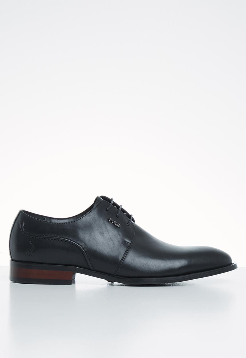 POLO - Carlos plain vamp lace up - black