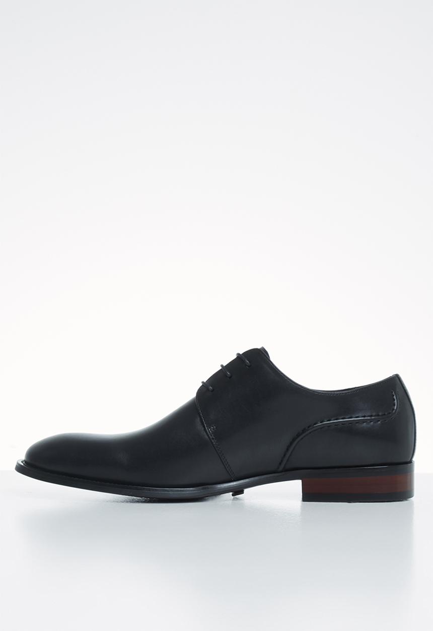 POLO - Carlos plain vamp lace up - black