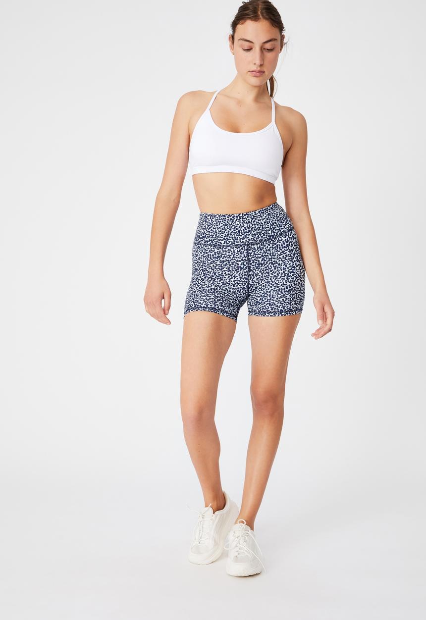 Cotton On - Get cheeky shortie short - little leopard baby blue