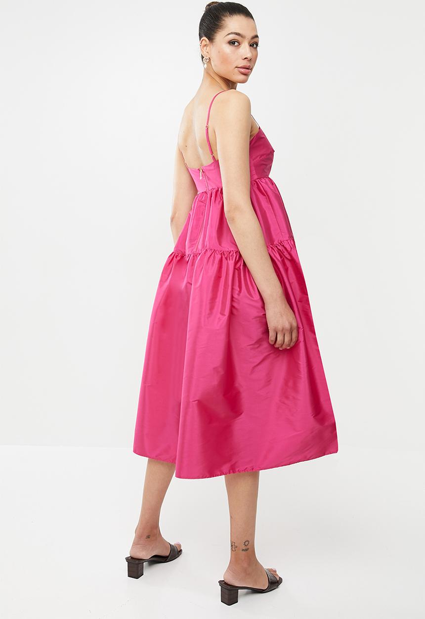 MILLA - Tiered midi dress - pink