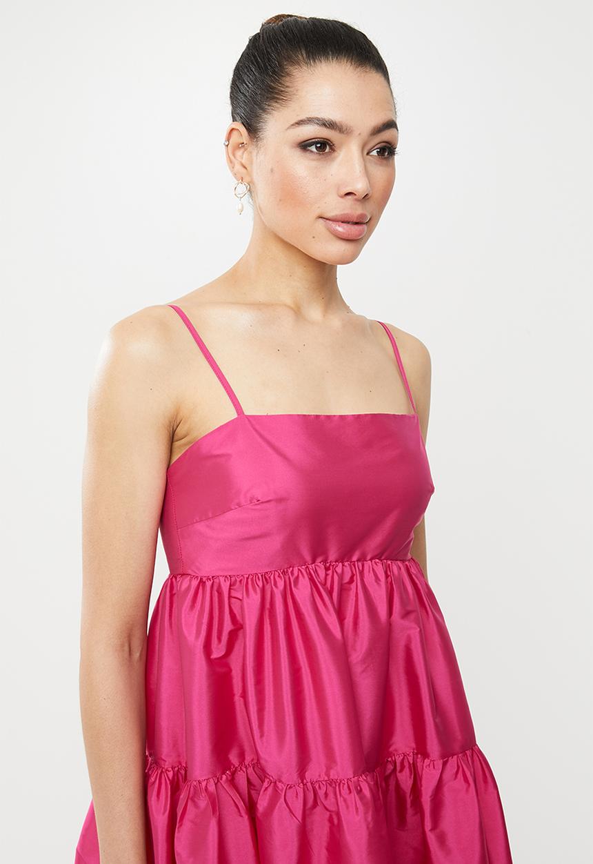 MILLA - Tiered midi dress - pink