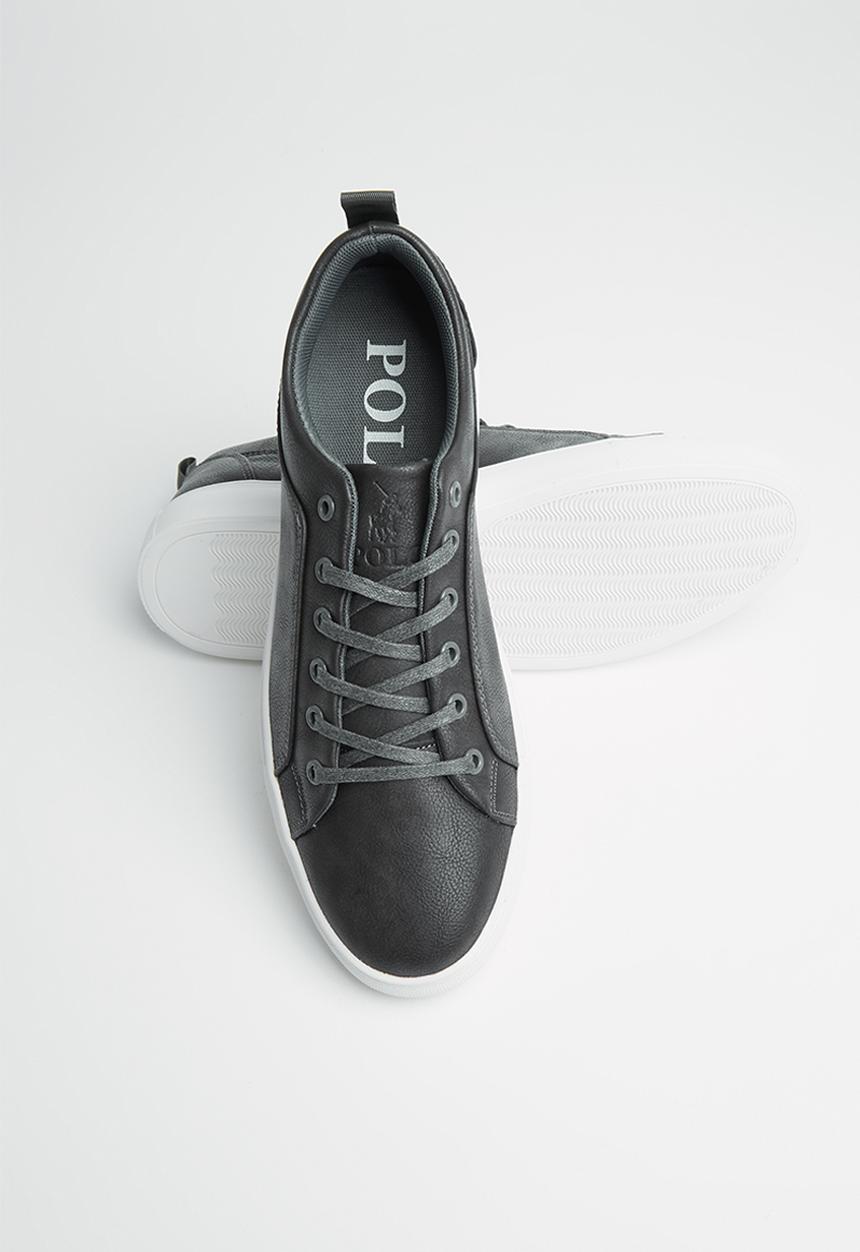 POLO - Tyler plain vamp lace sneaker - grey