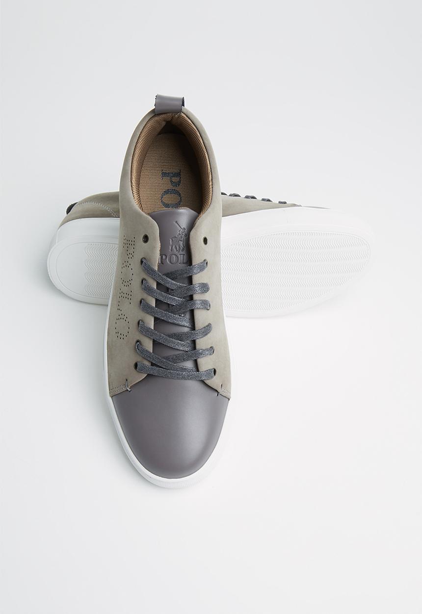 POLO - Neville two tone sneaker - grey & brown 