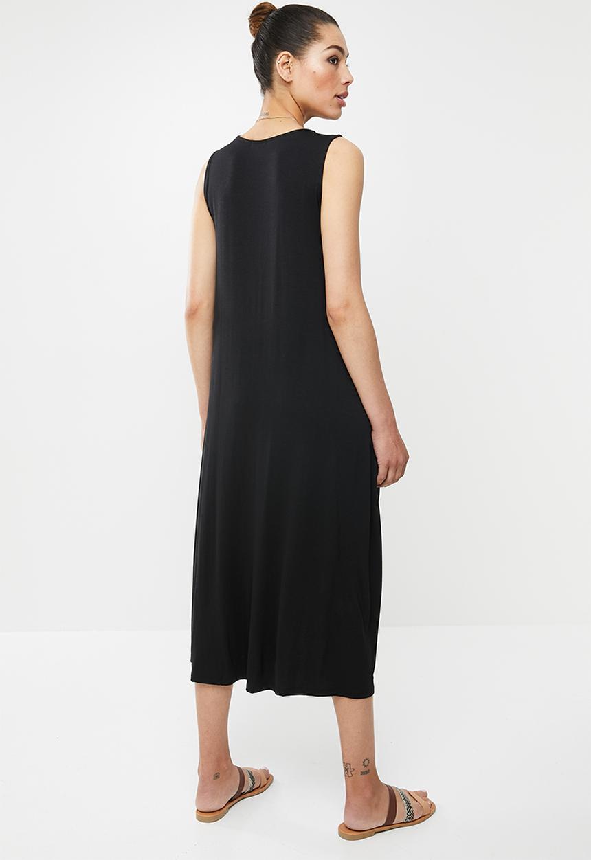 edit - Highneck pocket swing dress - black