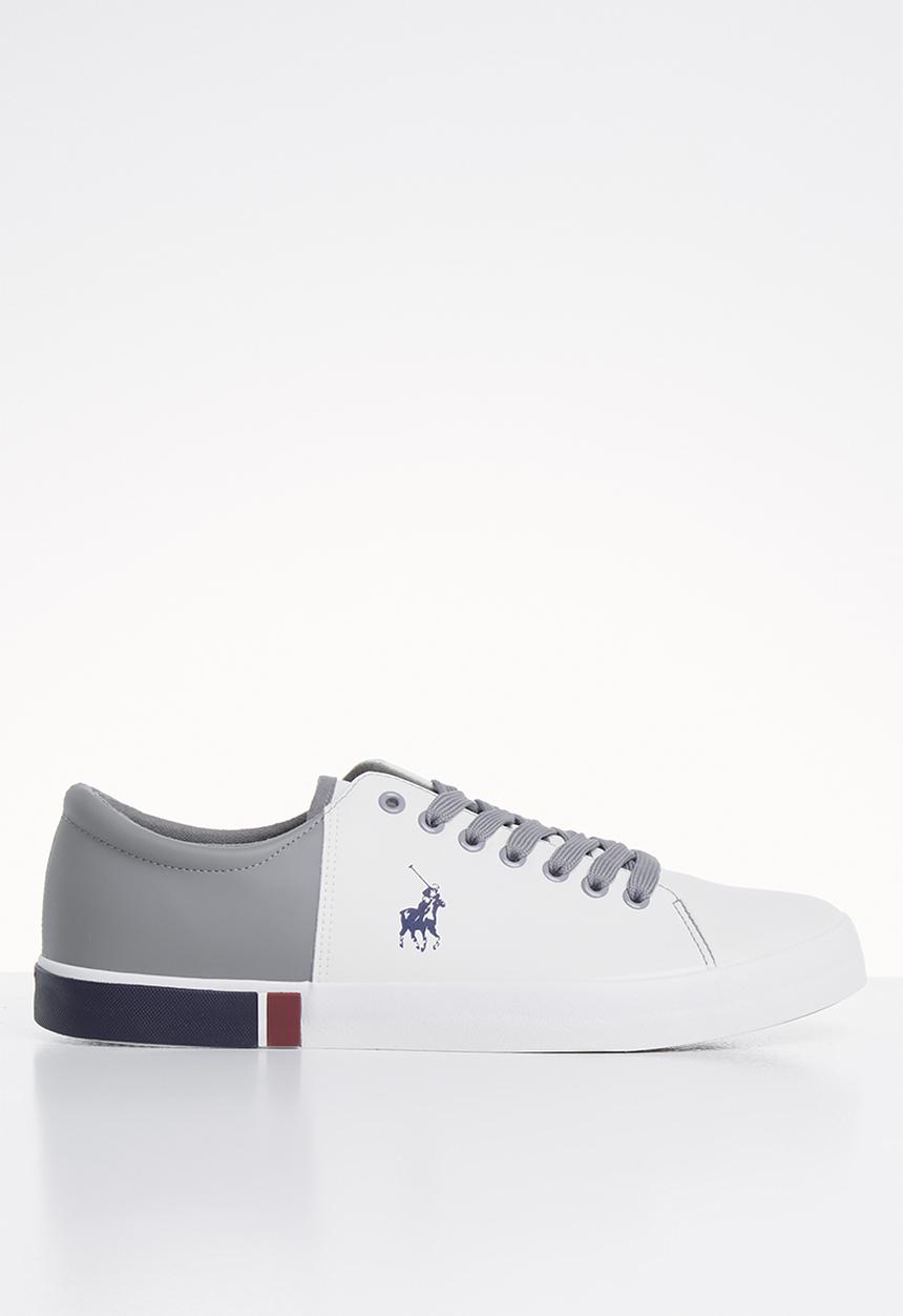 POLO - Brandon colour block sneaker - white & grey 