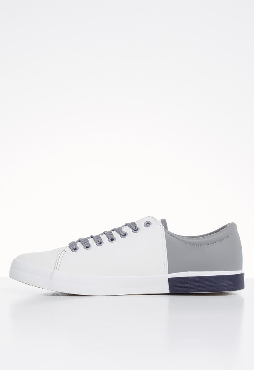 POLO - Brandon colour block sneaker - white & grey 