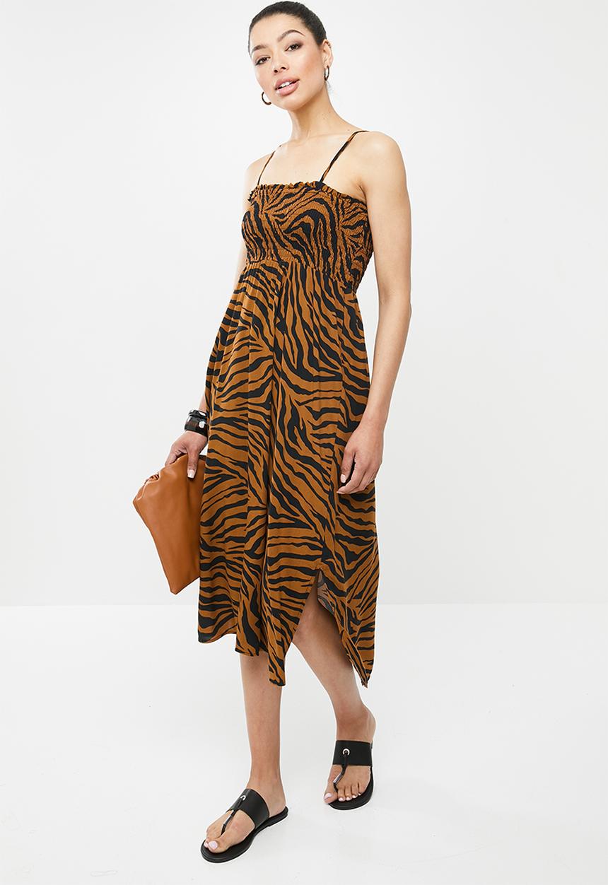 edit - Smocked dress - black & brown
