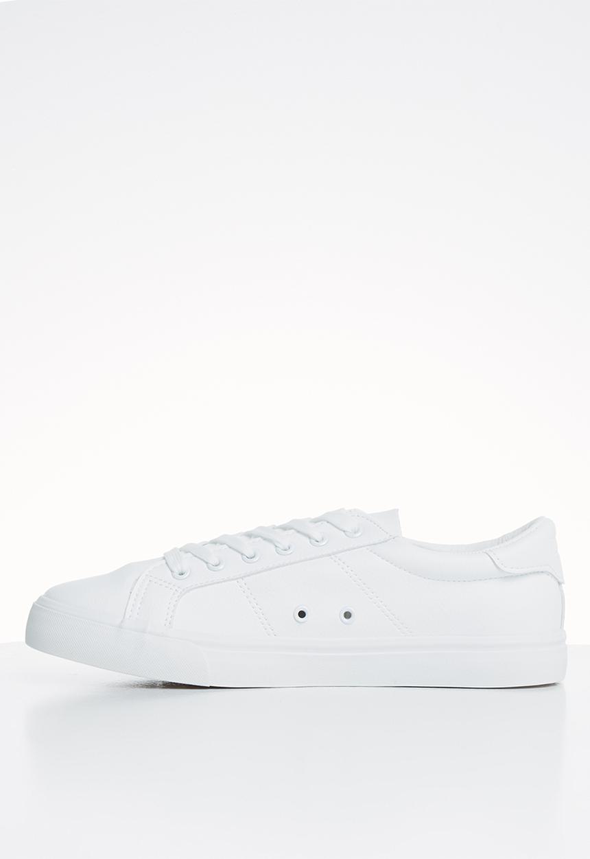 POLO - Oliver plain vamp leather sneaker - white