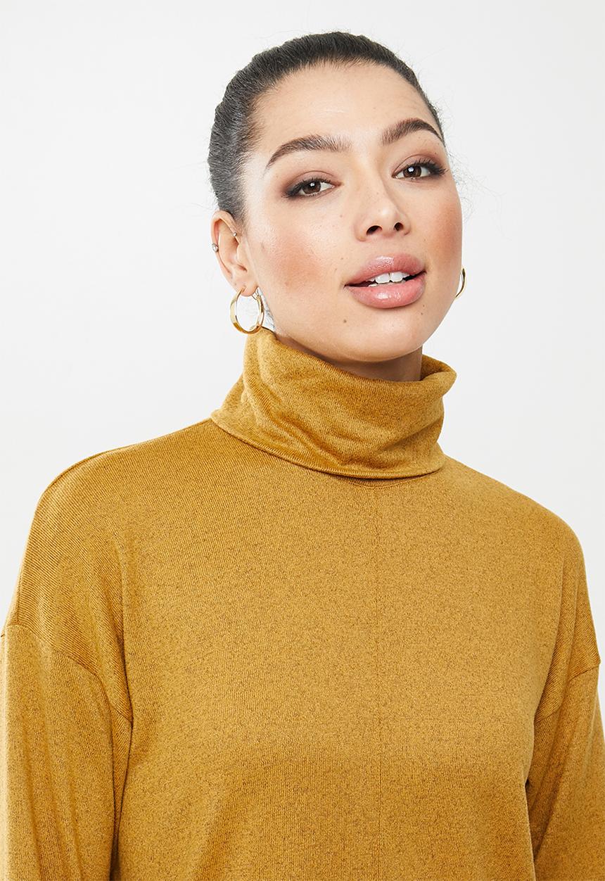 edit - Long sleeve turtleneck top - mustard