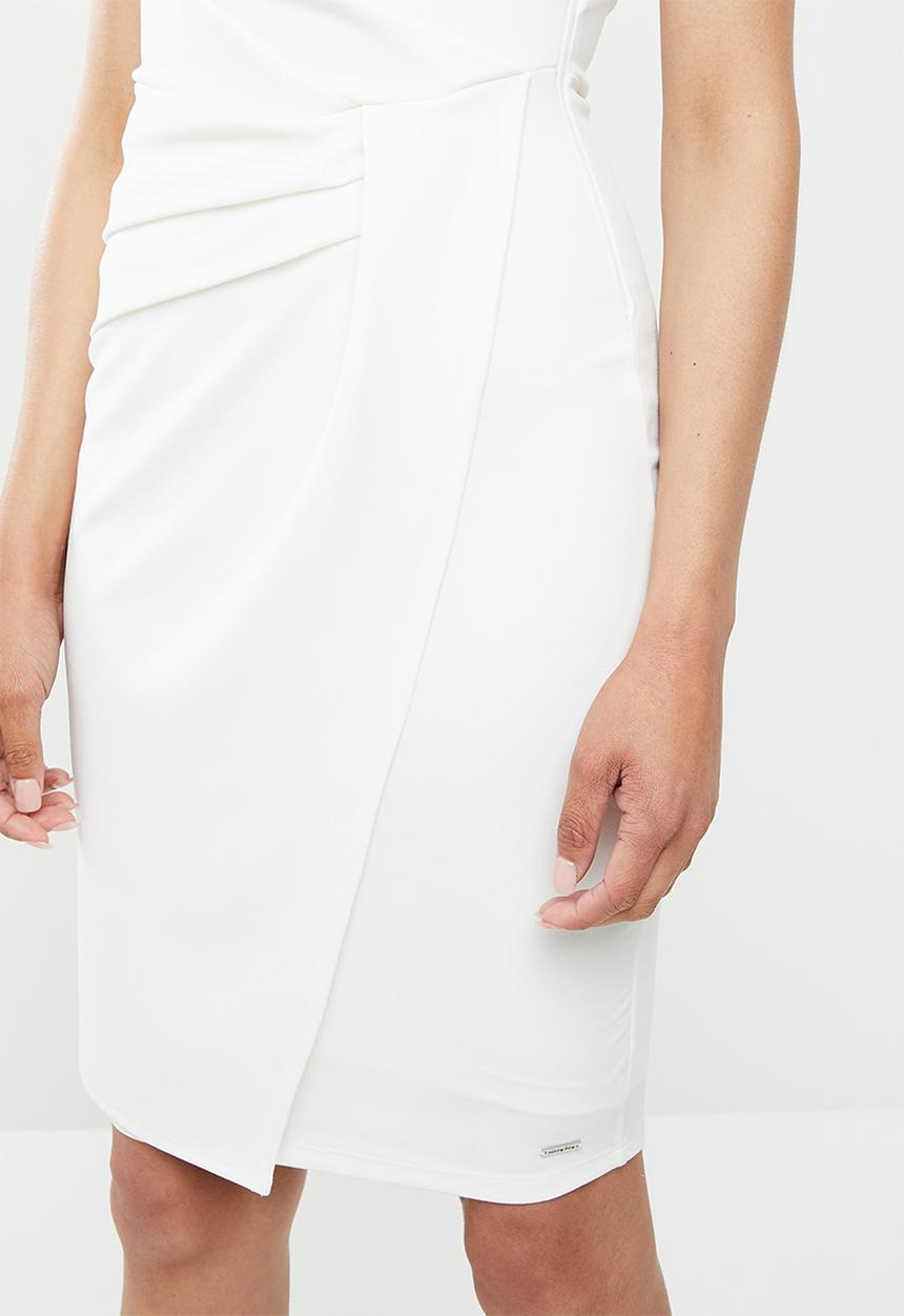 SISSY BOY - Girl boss: one shoulder dress with ruching - white