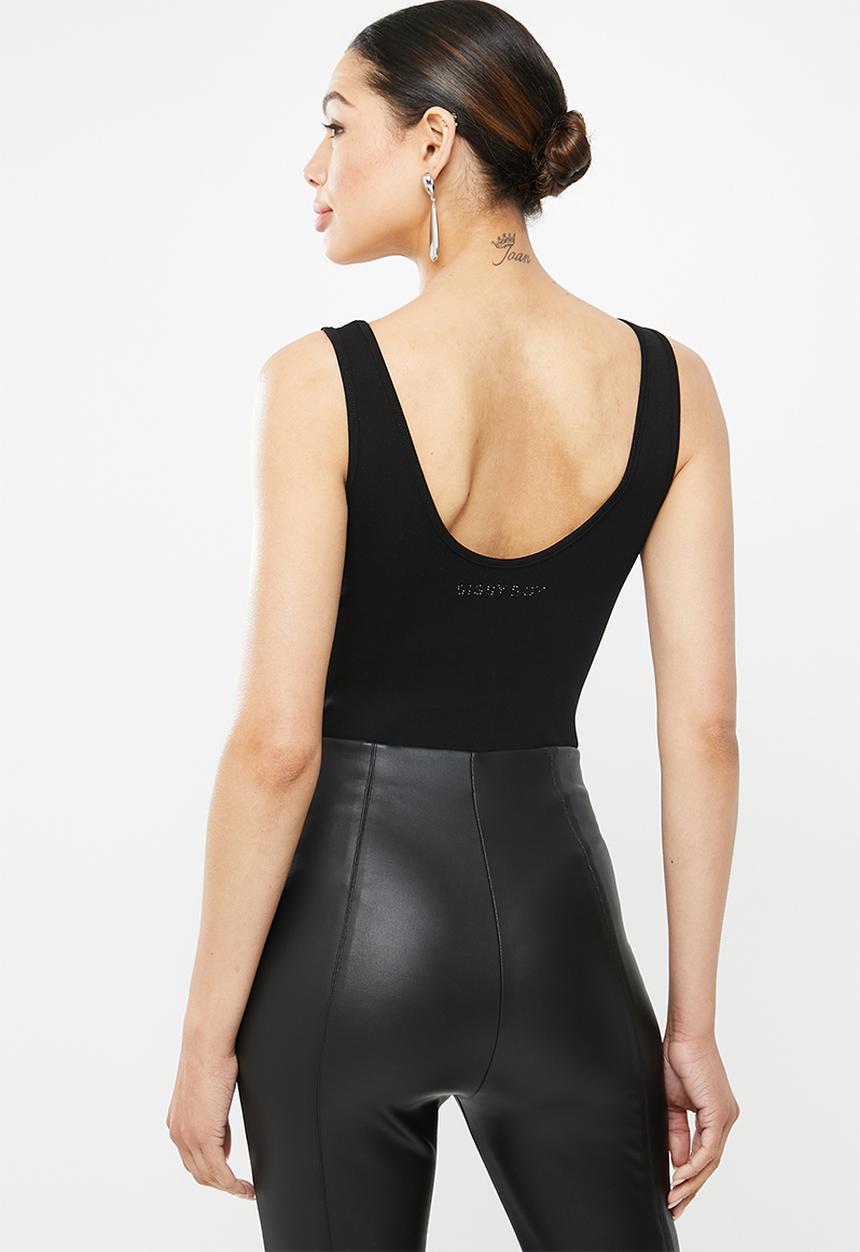 SISSY BOY - All over bling logo bodysuit - black