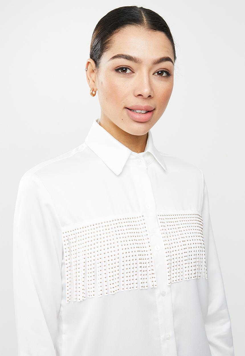 SISSY BOY - Fringe binge shirt - white