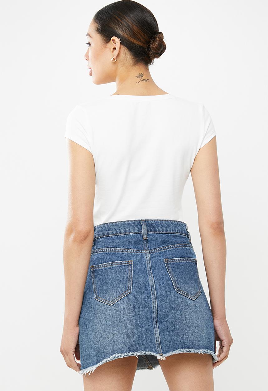 SISSY BOY - Fobi: round neck logo with bling - white