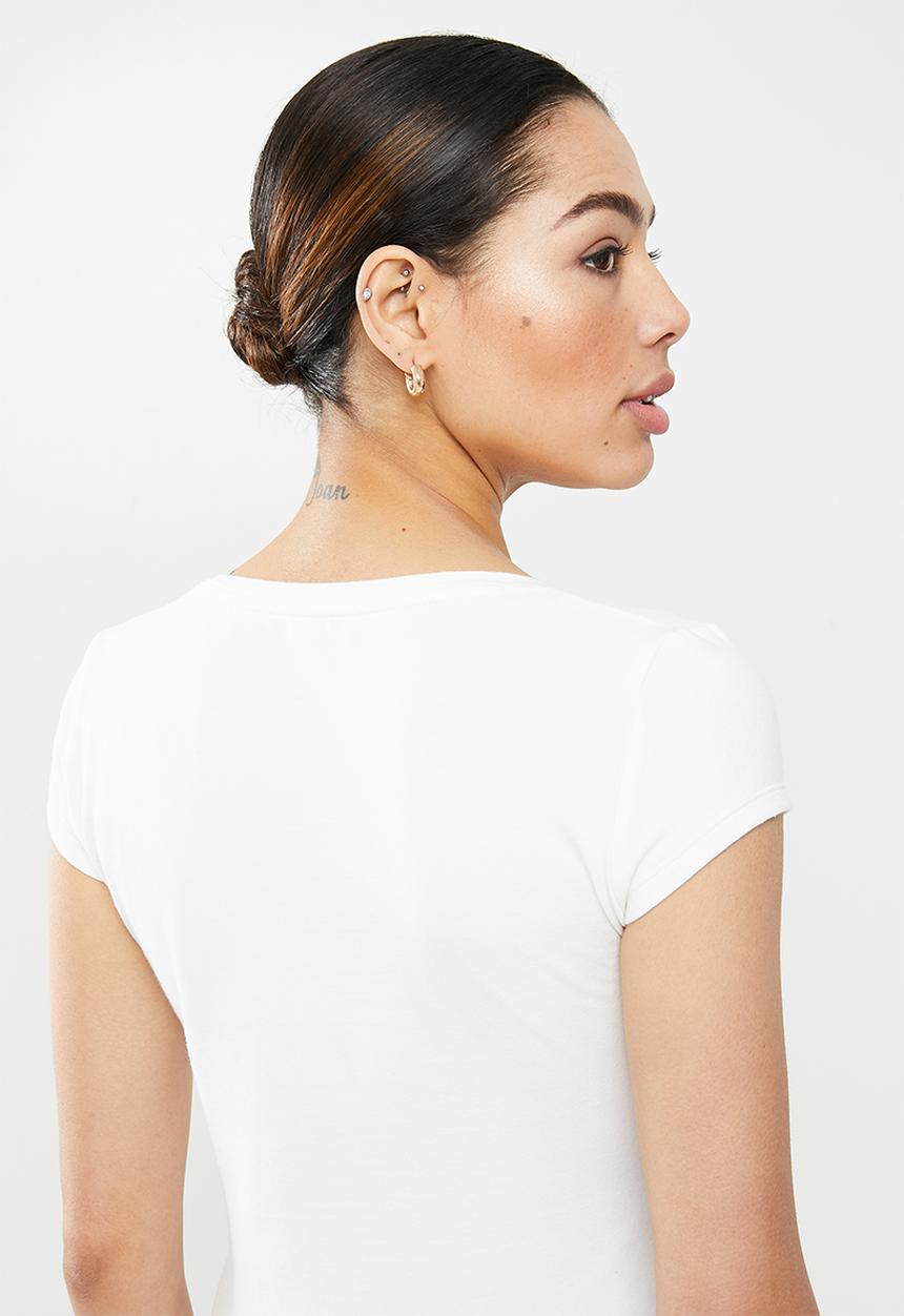 SISSY BOY - Fobi: round neck logo with bling - white