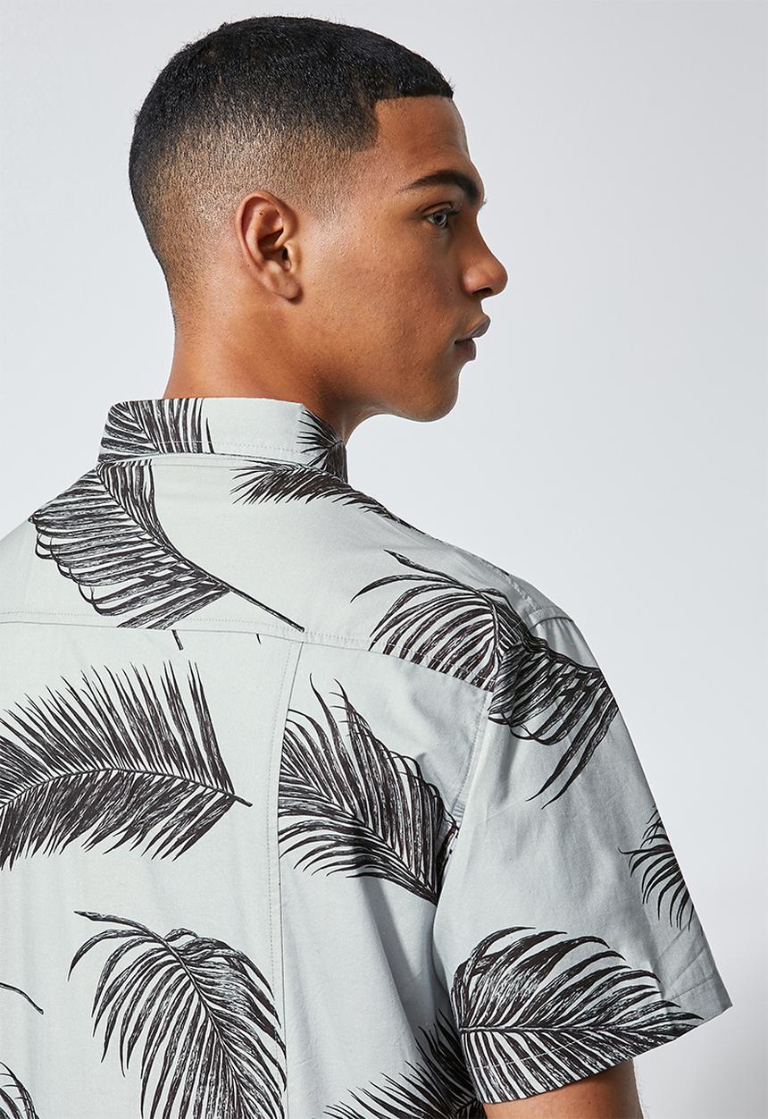 Superbalist - Theo regular fit pattern shirt - grey & black 