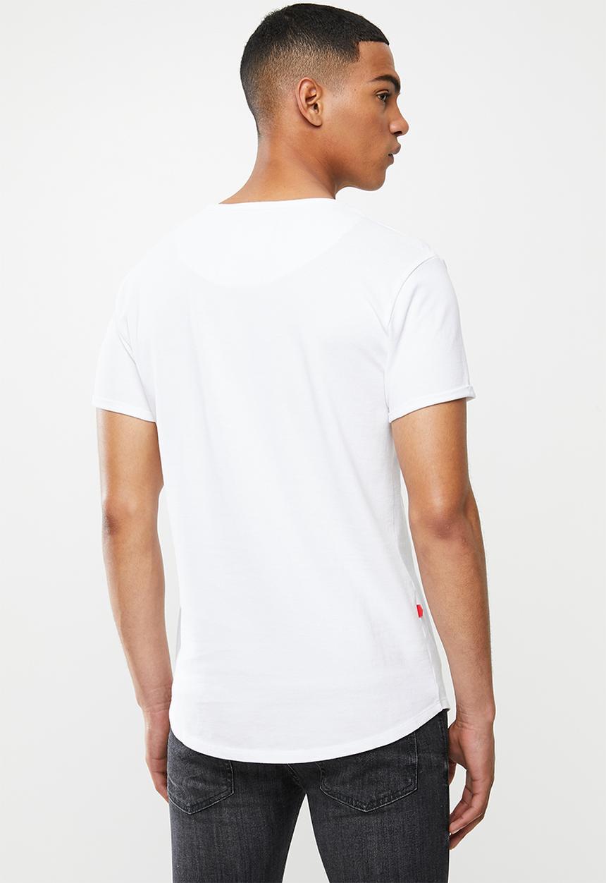 S.P.C.C - Edgerton signature scooped hem T-shirt - white