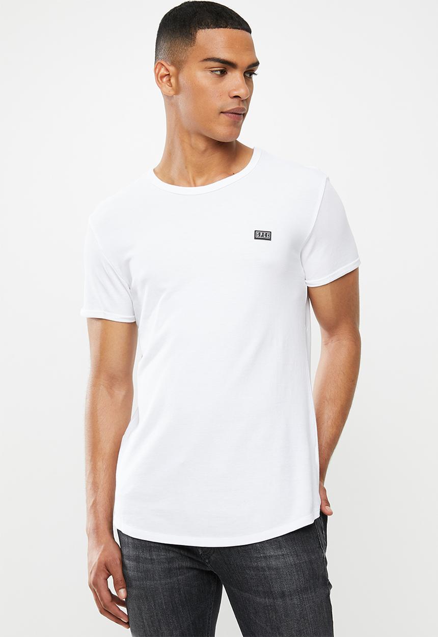 S.P.C.C - Edgerton signature scooped hem T-shirt - white
