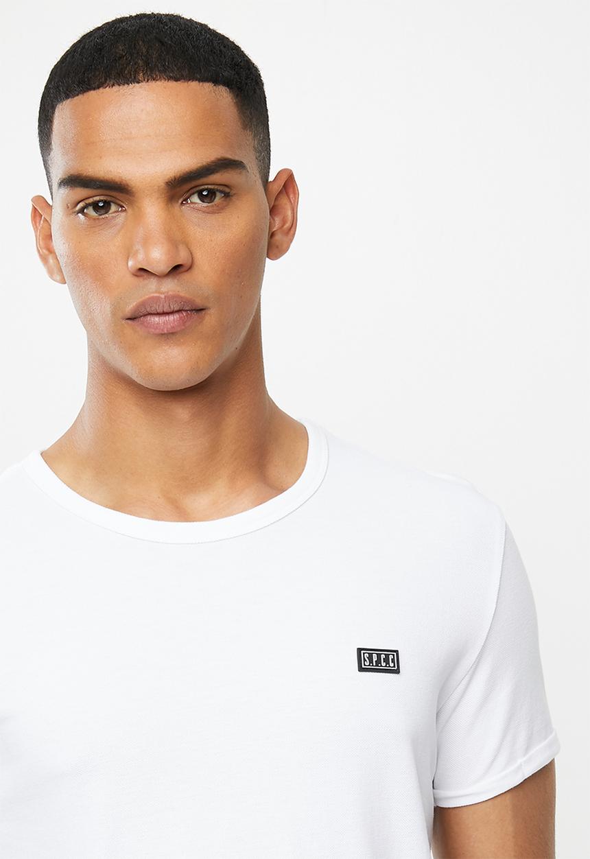 S.P.C.C - Edgerton signature scooped hem T-shirt - white