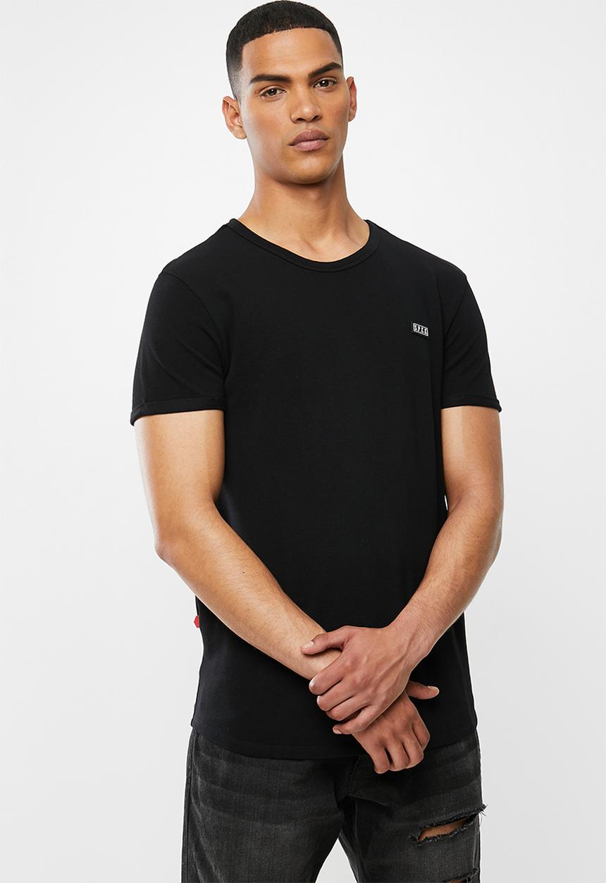 S.P.C.C - Edgerton signature scooped hem T-shirt - black