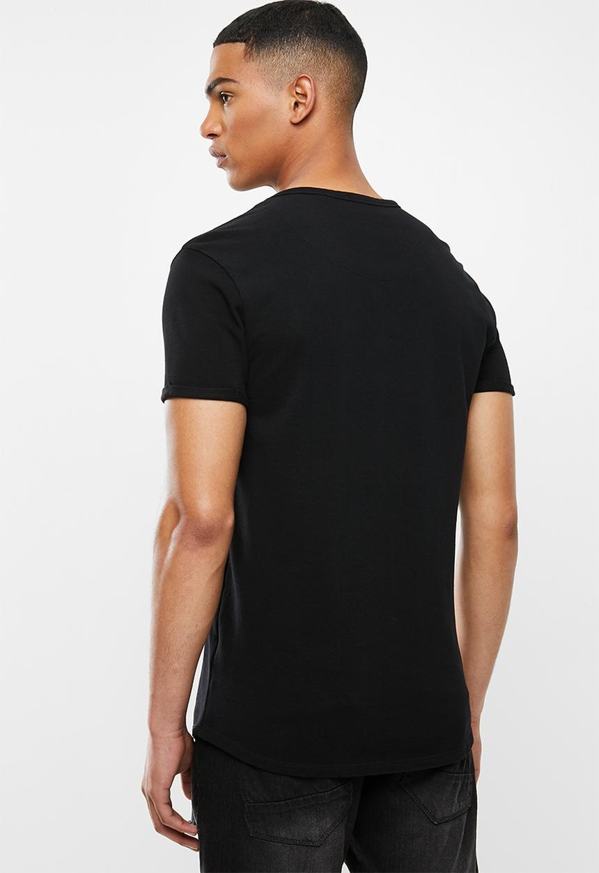 S.P.C.C - Edgerton signature scooped hem T-shirt - black