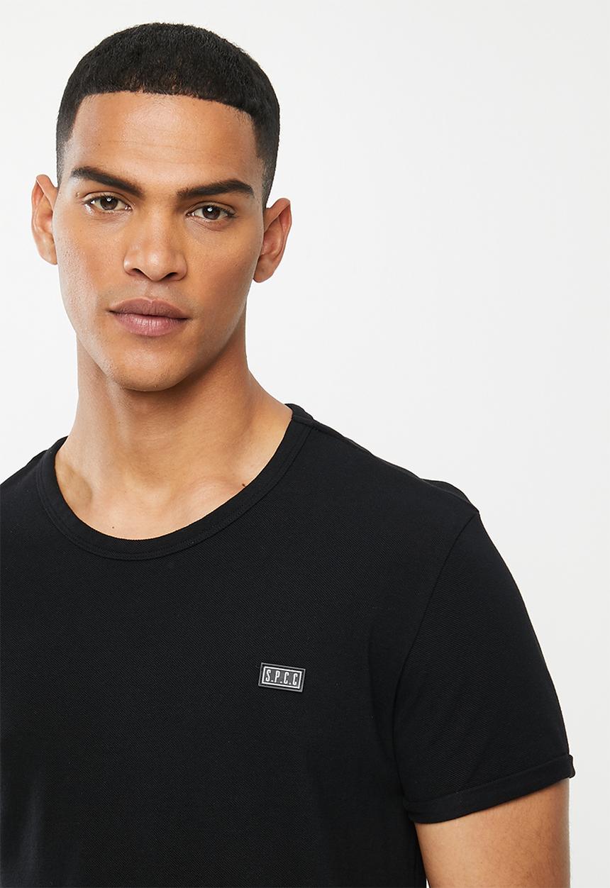S.P.C.C - Edgerton signature scooped hem T-shirt - black