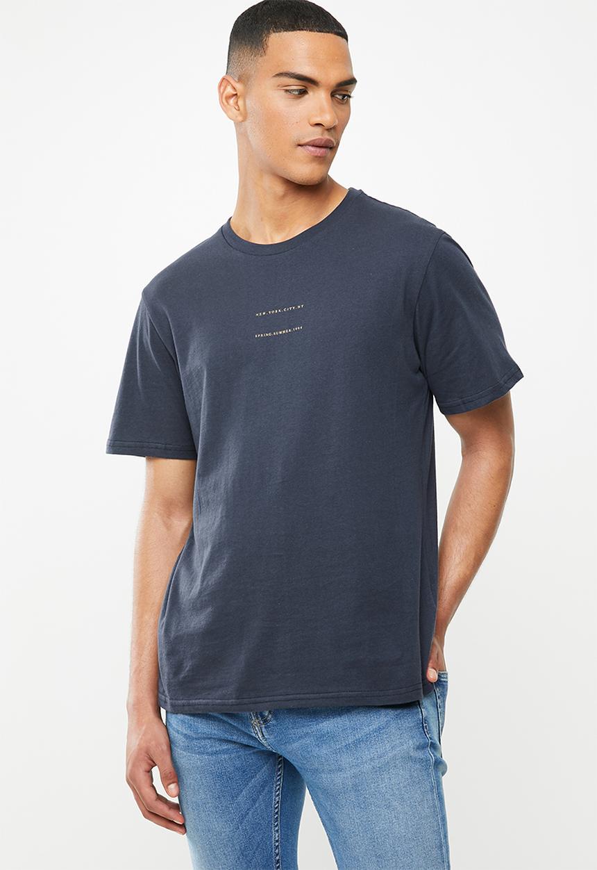Cotton On - New York city 1994 Tbar text T-shirt  - true navy