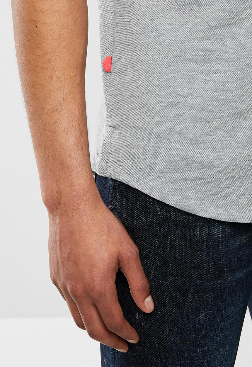 S.P.C.C - Kent signature button through knit shirt - grey 