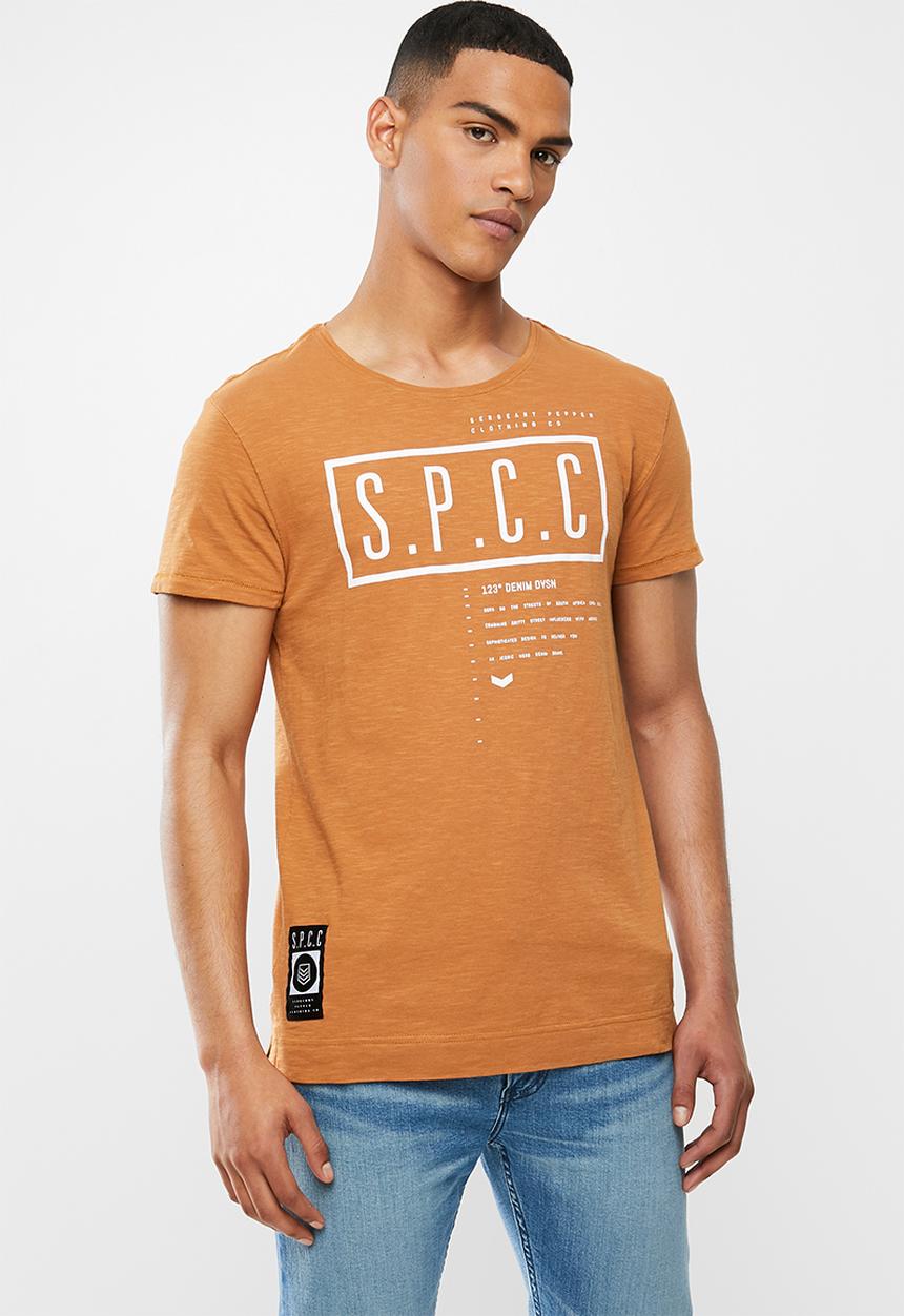 S.P.C.C - Rangoon fashion side slit straight hem T-shirt - tan