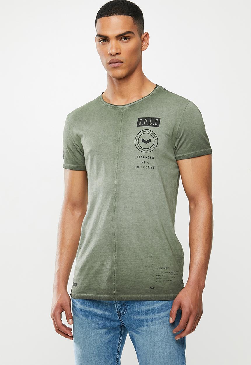 S.P.C.C - Keats premium stepped hem T-shirt - khaki 