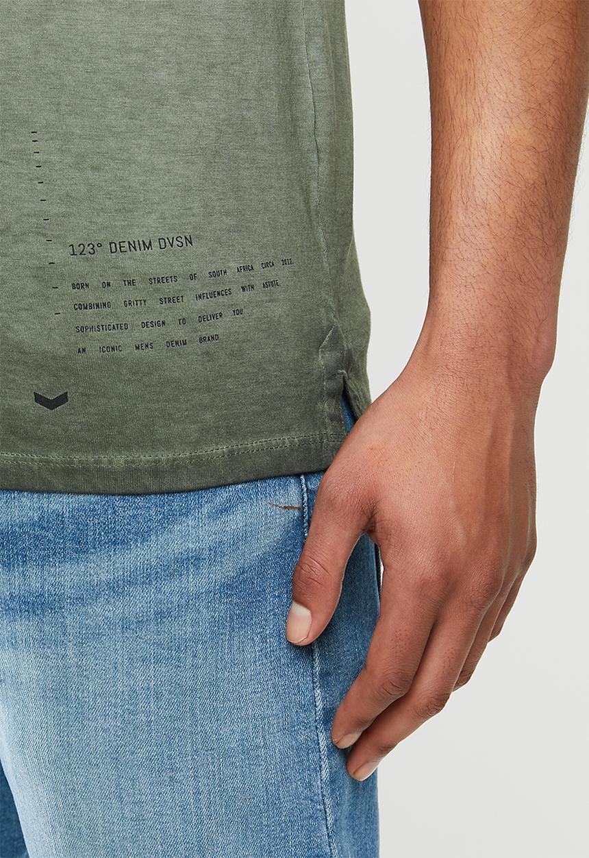 S.P.C.C - Keats premium stepped hem T-shirt - khaki 