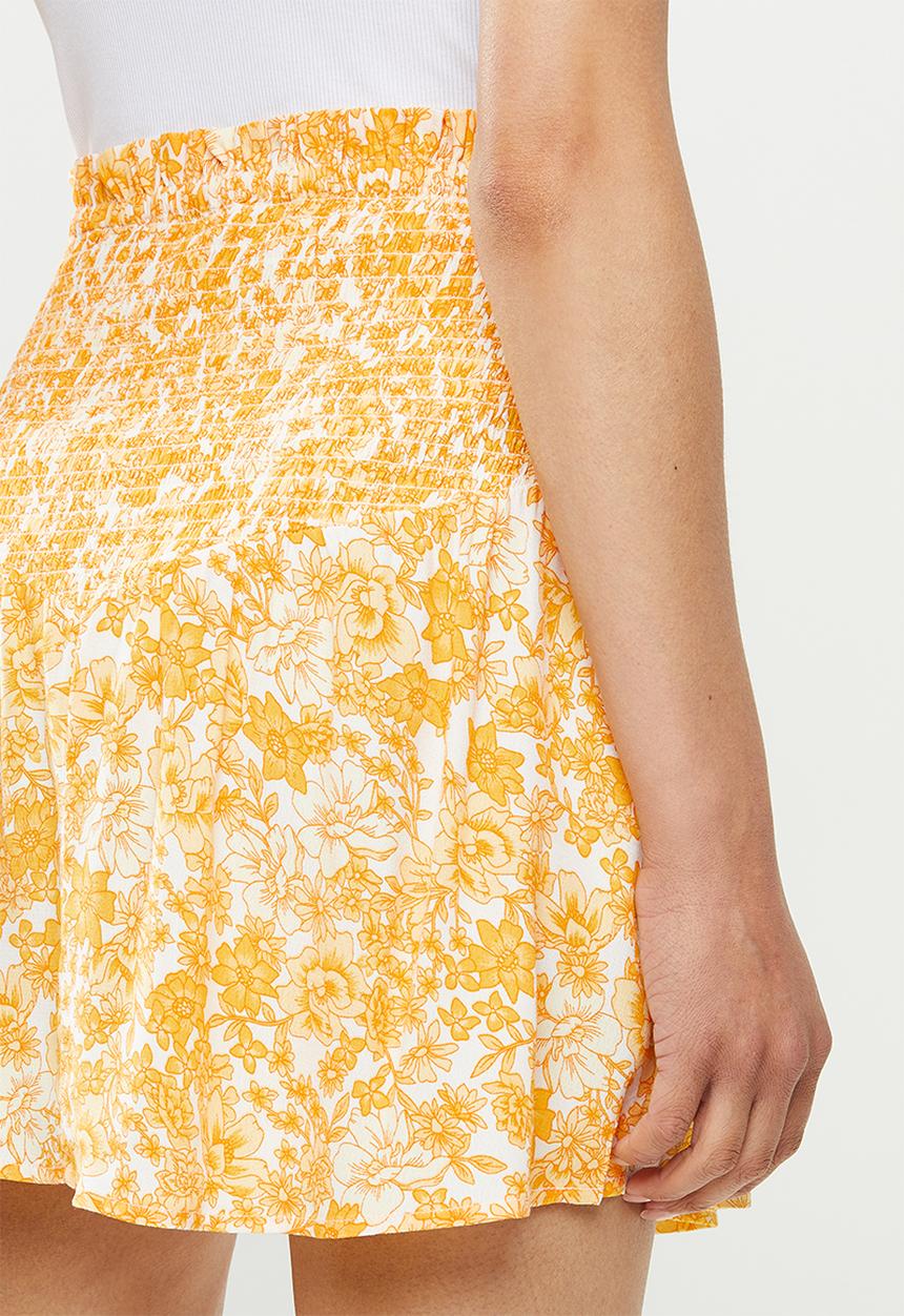 Cotton On - Selma shirred mini skirt - yellow