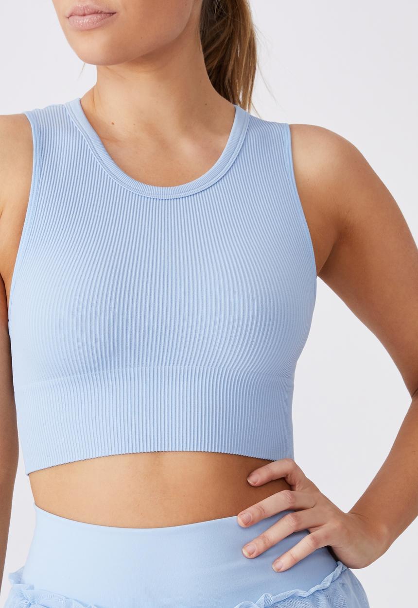 Cotton On - Lifestyle seamless longline vestlette - skye blue