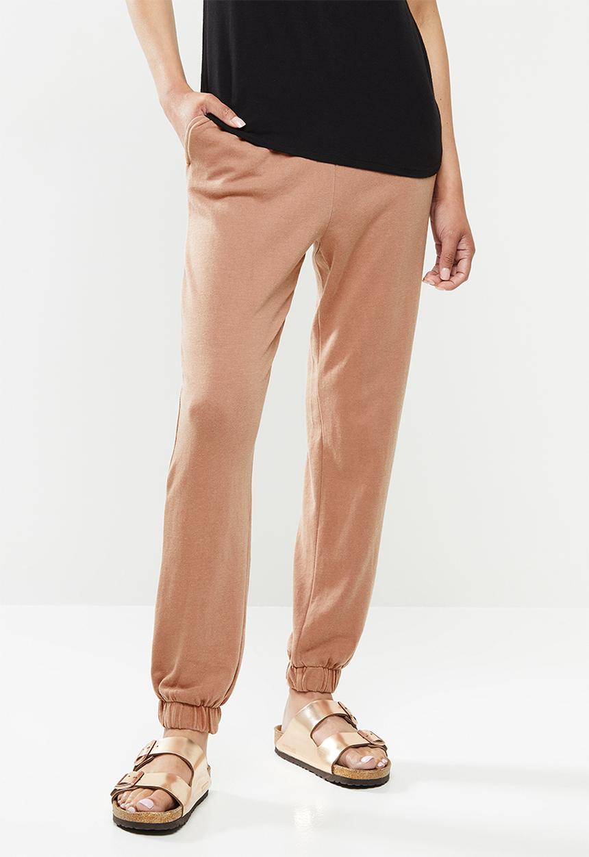Cotton On - High waisted trackpant - rust tan/pigment dye