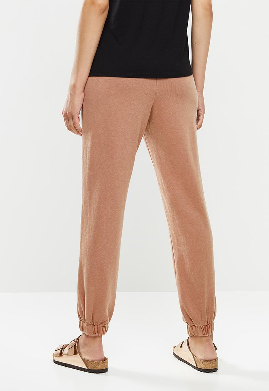 Cotton On - High waisted trackpant - rust tan/pigment dye
