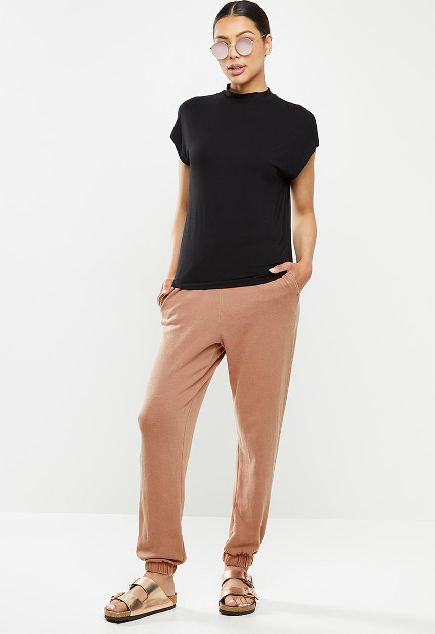 Cotton On - High waisted trackpant - rust tan/pigment dye