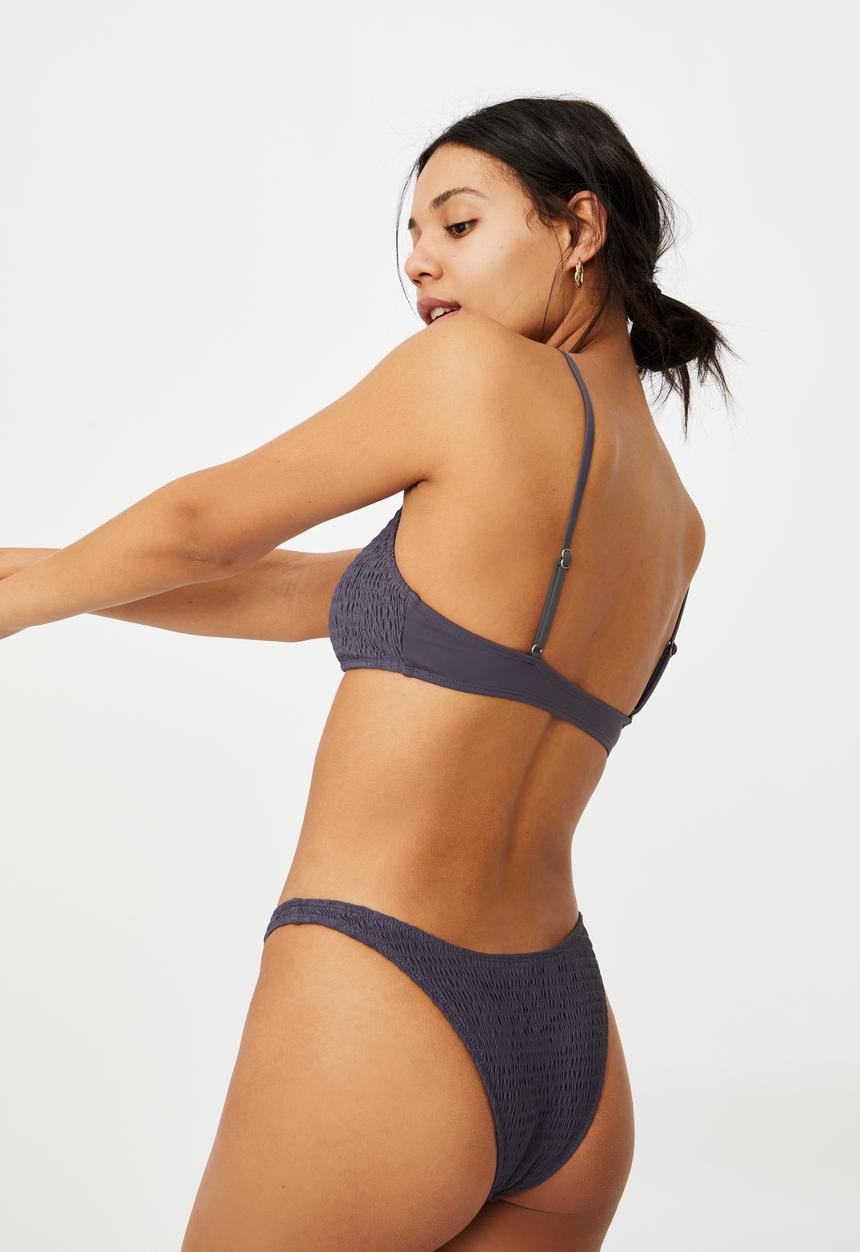 Cotton On - Refined high side Brazilian bikini bottom - iron shirred