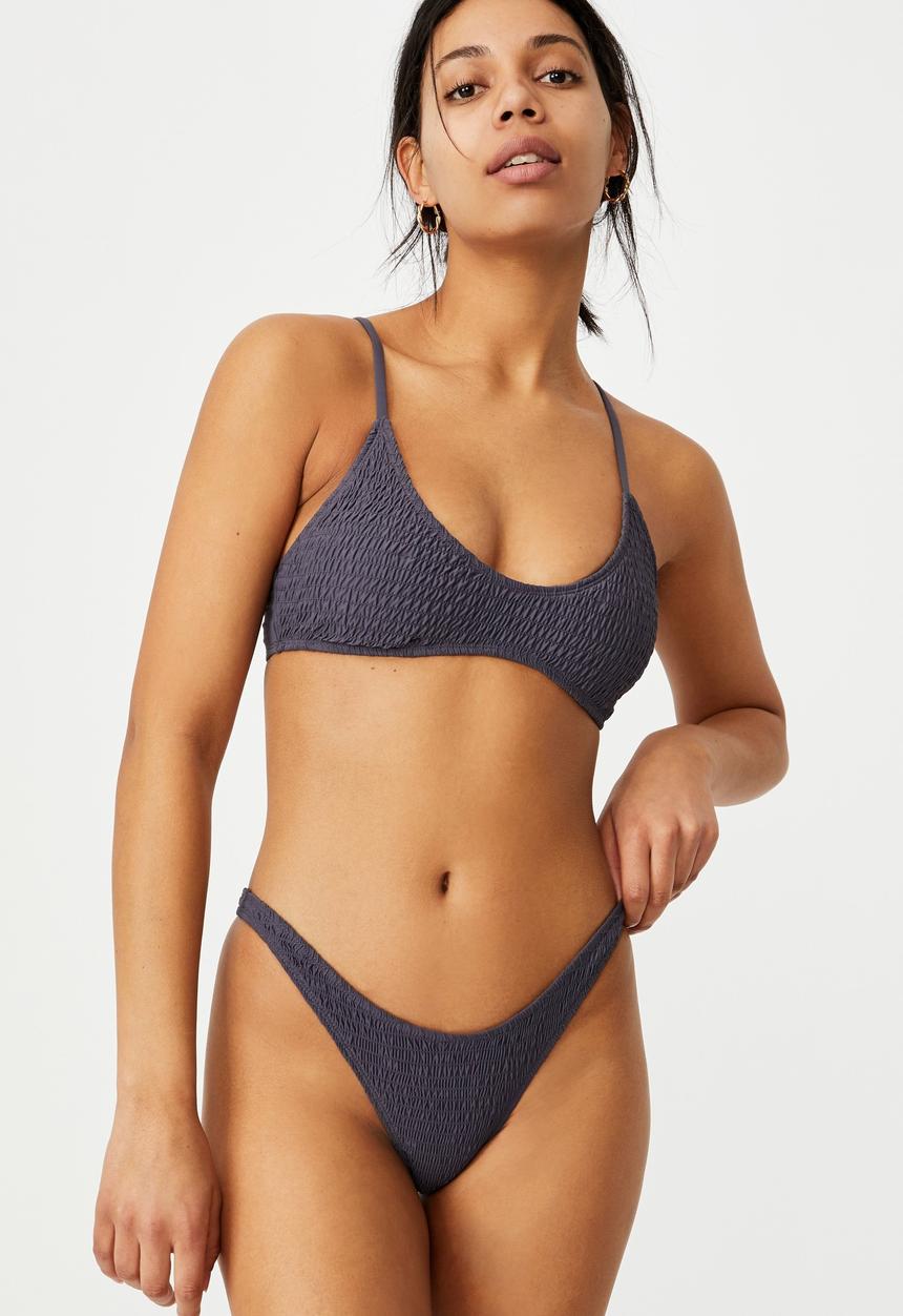 Cotton On - Refined high side Brazilian bikini bottom - iron shirred