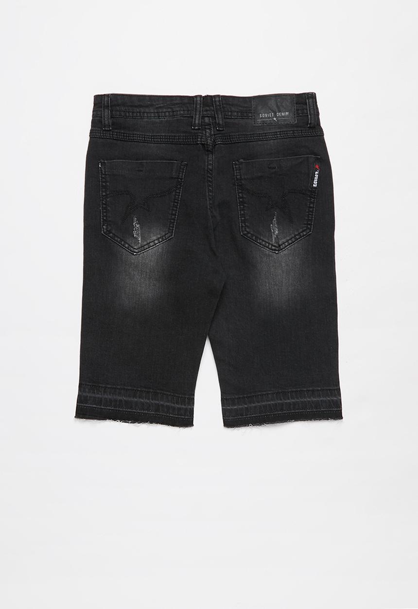 SOVIET - Boys denim short - black