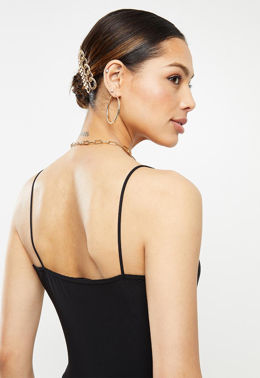 Missguided - Slinky wrap over mini dress - black