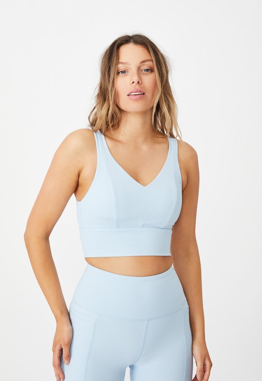 Cotton On - Rib V-neck vestlette - baby blue
