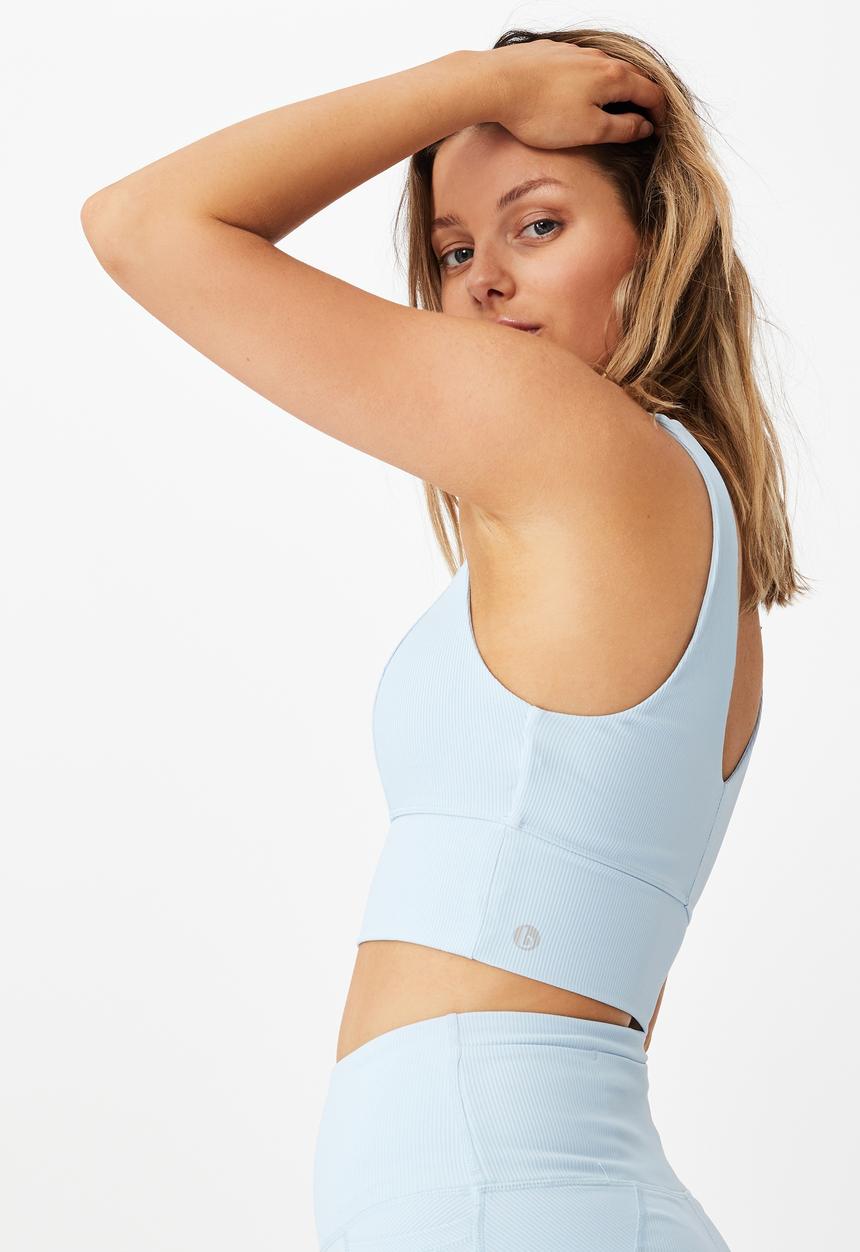 Cotton On - Rib V-neck vestlette - baby blue