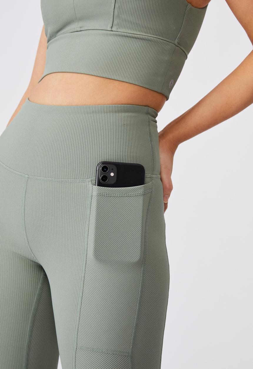 Cotton On - Rib pocket 7/8 tight - basil green