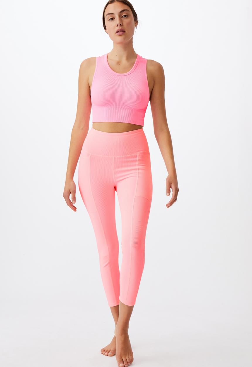 Cotton On - Rib pocket 7/8 tight - pink pop