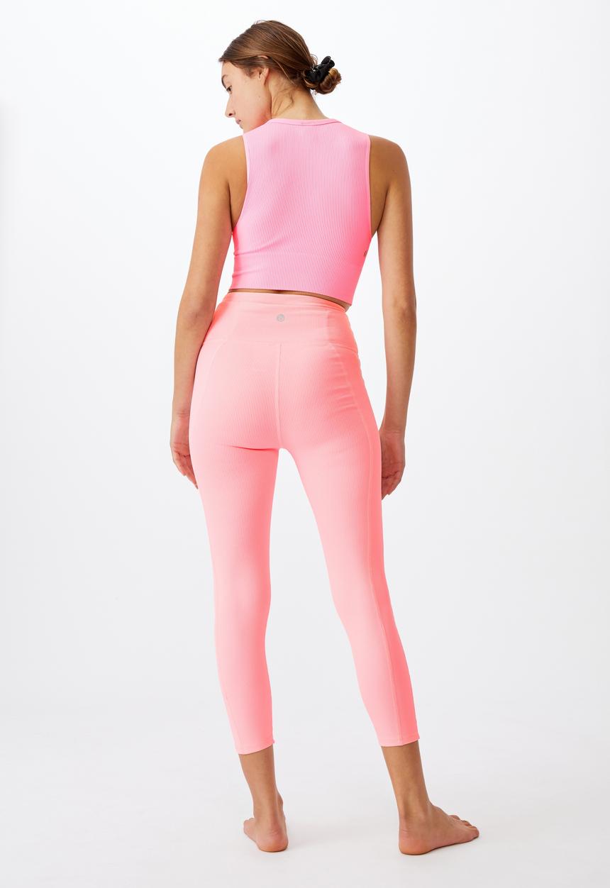 Cotton On - Rib pocket 7/8 tight - pink pop