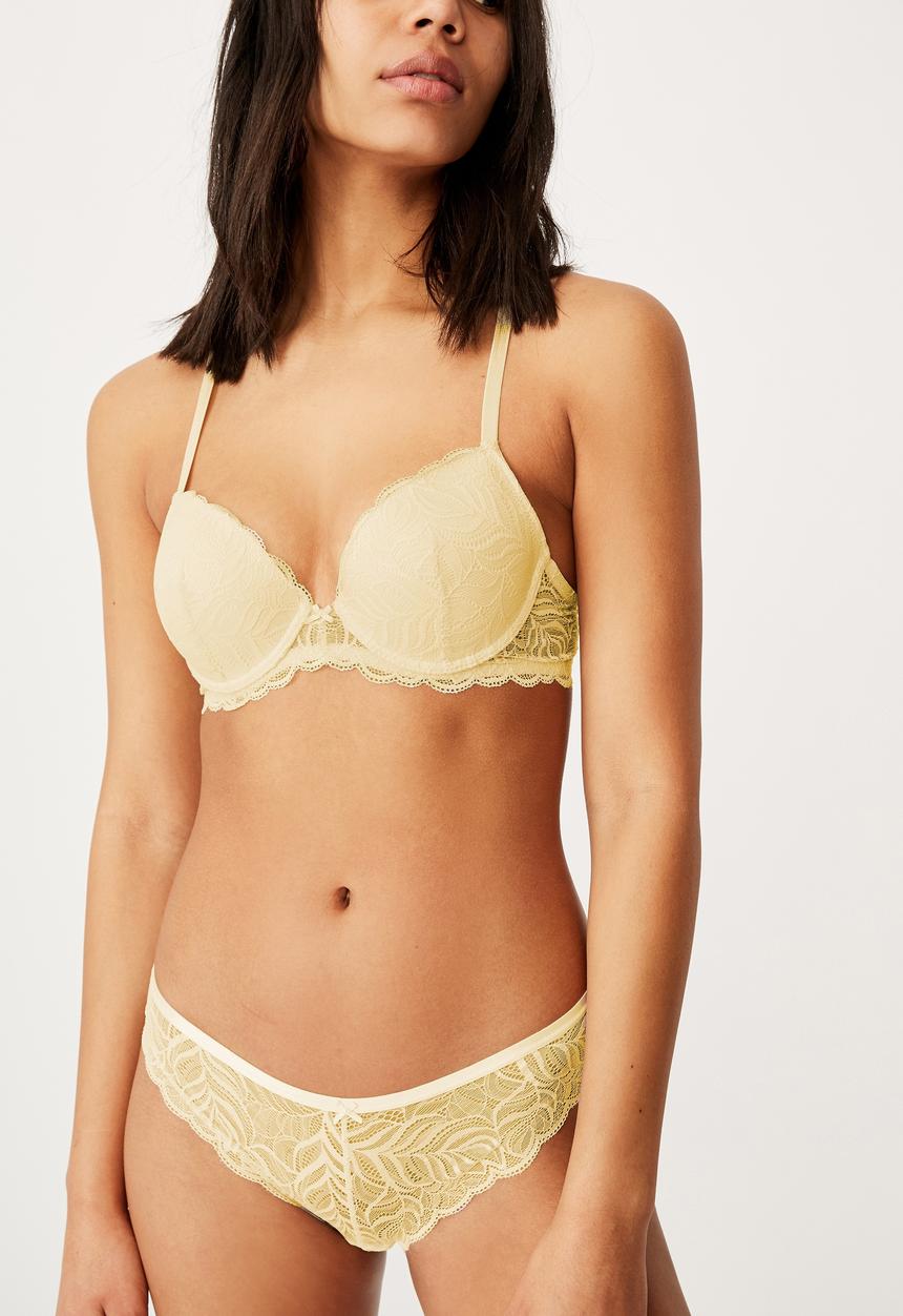 Cotton On - Summer lace contour bra - icy custard